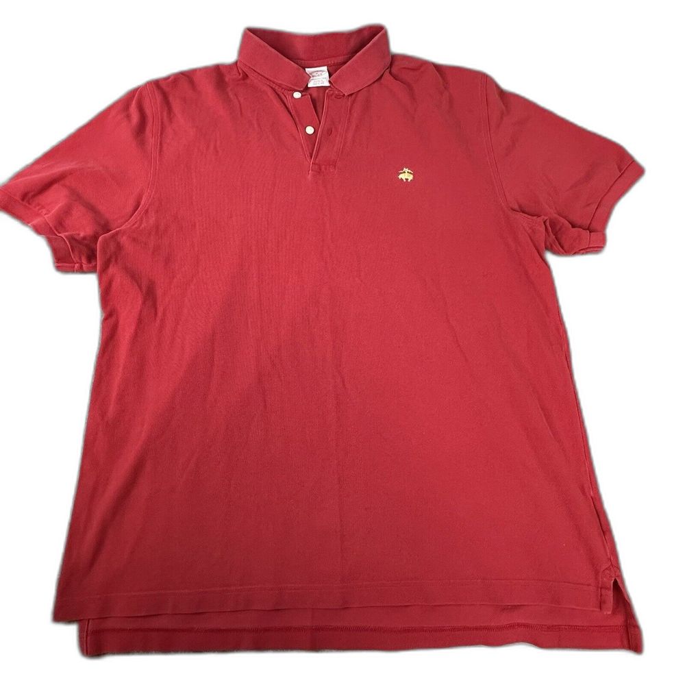 Brooks Brothers 1818 Performance Polo Original Fit  Red Cotton Shirt Mens XL